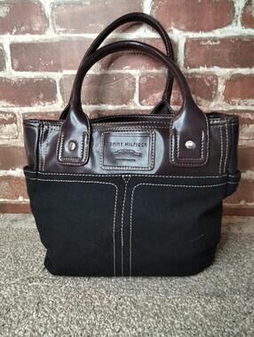 Tommy Hilfiger 1985 Purse American Classics Canvas and Leather Tote Bag